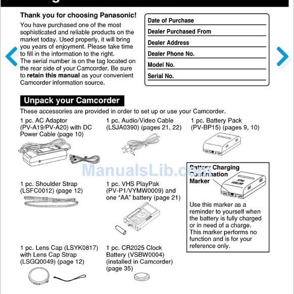 Panasonic PV-L352D Palmcorder VHS-C 700x Digital Zoom Camcorder UNTESTED - Picture 14 of 14